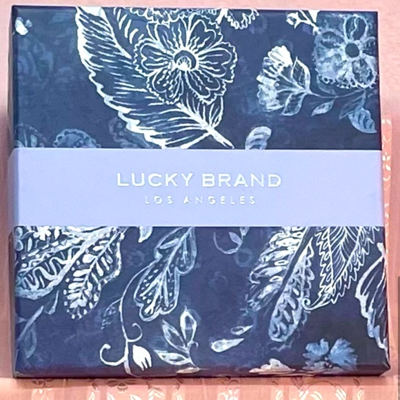 NIB Lucky Brand Gold-Tone, Green Stone & Pearl Evil Eye Drop Earrings - Picture 6 of 8